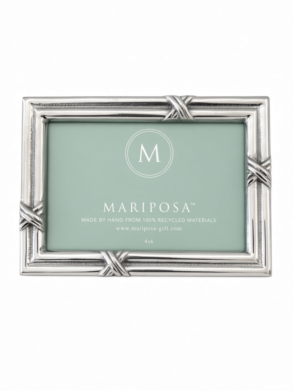 Mariposa Bamboo 4x6 Silver Picture Frame Sandcast Aluminum NEW
